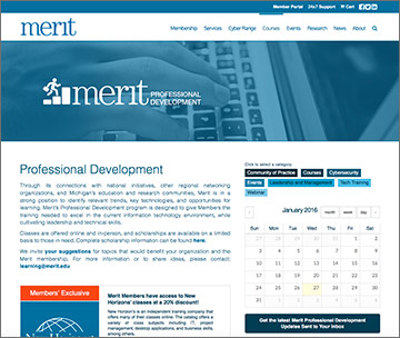 Professional development web page screenshot