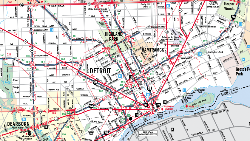 map of Detroit