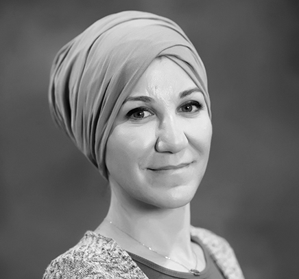 Shereen Ismail Research Scientist Headshot in grayscale