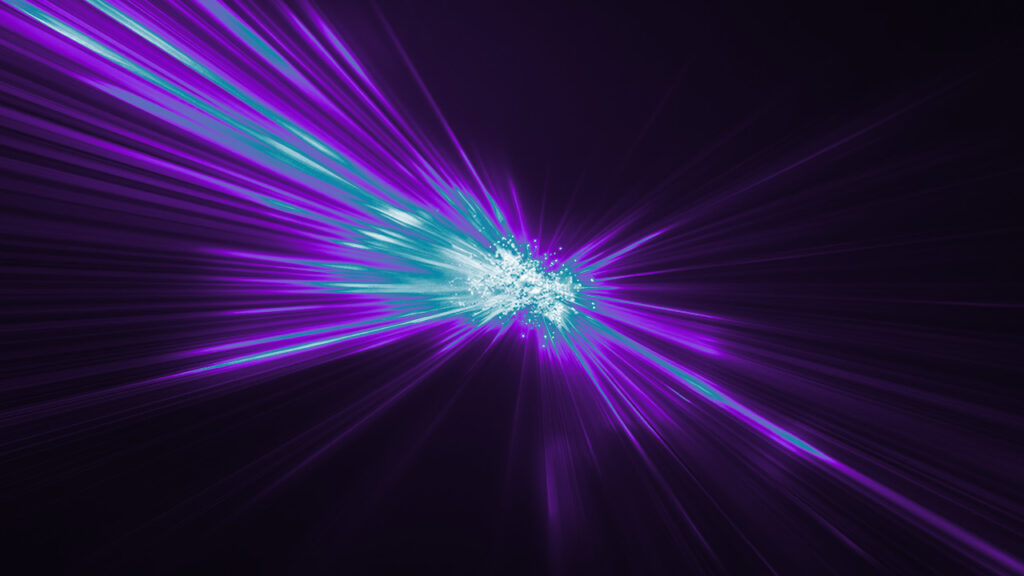 teal and purple light burst explosion spark light burst